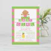 Niedliche Luau Hula Girl Kinderdusche Einladung (Stehend Vorderseite)