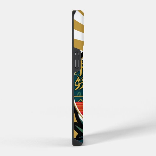 Niedliche Lucky Cat Eating Ramen Bowl Illustration iPhone Hülle (Rechte Seite)