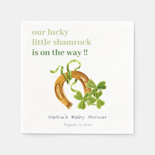 Niedliche Lucky Kleeblatt St Patrick's Day Kinderd Serviette (Vorderseite)