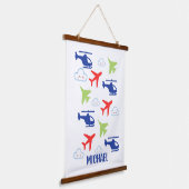 Niedliche Luftflieger und Wolken, Aviator, kundens Wandteppich Mit Holzrahmen (Gewinkelt)