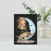 Niedliche Luftpostkarte mit Fairy Kissing Frog Postkarte (Stehend Vorderseite)