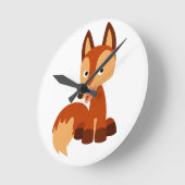 Niedliche Lünette Cartoon Fox Wall Clock Runde Wanduhr (Winkel)