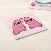 Niedliche Lungen - Humanbiologie Rechteckiger Pappuntersetzer (angewinkelt)