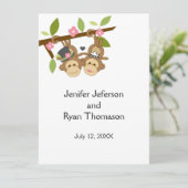 niedliche lustige Affenheirat Einladung (Stehend Vorderseite)