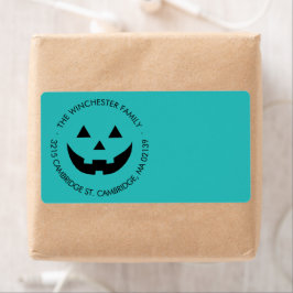Niedliche lustige aquamarine Kürbislaterne Hallowe