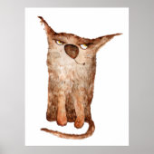 Niedliche lustige Aquarellbilder dekorativ Poster (Vorne)