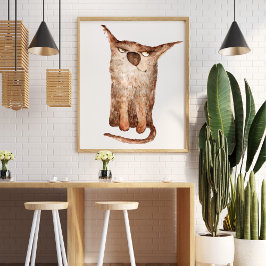 Niedliche lustige Aquarellbilder dekorativ Poster