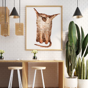 Niedliche lustige Aquarellbilder dekorativ Poster