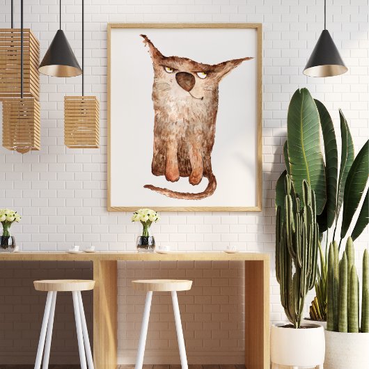 Niedliche lustige Aquarellbilder dekorativ Poster