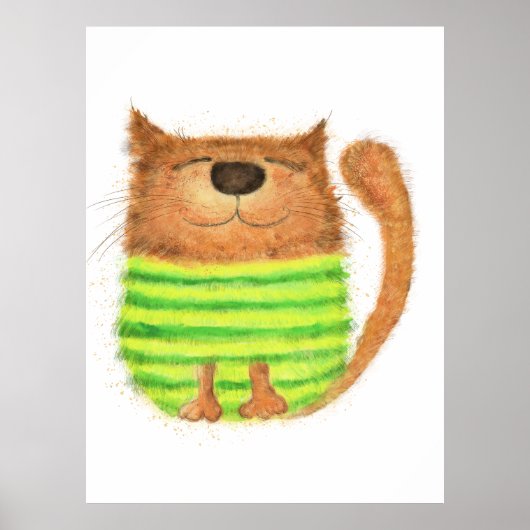 Niedliche lustige Aquarellbilder dekorativ Poster (Vorne)