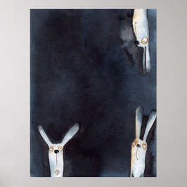 Niedliche, lustige Aquarellbilder Poster