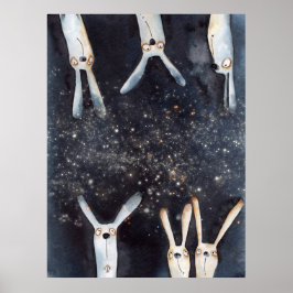 Niedliche, lustige Aquarellbilder Poster