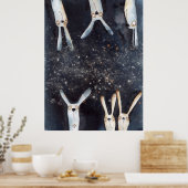 Niedliche, lustige Aquarellbilder Poster (Küche)