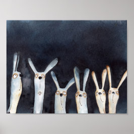 Niedliche, lustige Aquarellbilder Poster