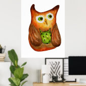 Niedliche, lustige Aquarellblütendekoration Poster (Heimbüro)