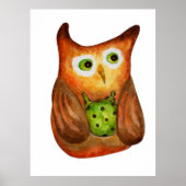 Niedliche, lustige Aquarellblütendekoration Poster (Vorne)