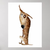 Niedliche, lustige Aquarellhundelustration Poster (Vorne)