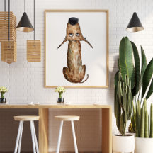 Niedliche, lustige Aquarellhundelustration