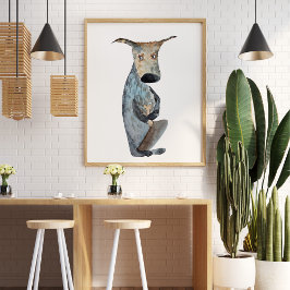 Niedliche, lustige Aquarellhundelustration Poster