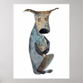 Niedliche, lustige Aquarellhundelustration Poster (Vorne)