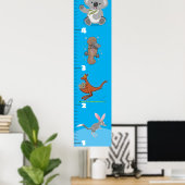 Niedliche lustige australische Tiere Cartoon Wachs Poster (Heimbüro)