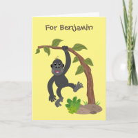 Niedliche lustige Baby Gorilla Cartoon Illustratio