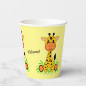 Niedliche lustige Babygiraffe für Kinder jeden Alt Pappbecher (Rückseite)