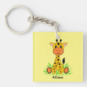 Niedliche, lustige Babygiraffe, handgezeichnet, pe Schlüsselanhänger (Vorderseite)