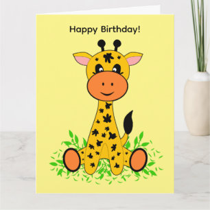 Niedliche lustige Babygiraffe zum Geburtstag Karte