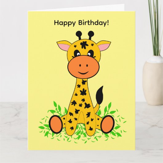 Niedliche lustige Babygiraffe zum Geburtstag Karte (Vorderseite)