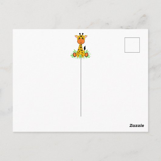 Niedliche lustige Babygiraffe zum Geburtstag Postkarte (Rückseite)