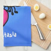 Niedliche lustige Biene mit Herz-Cartoon-Abbildung Geschirrtuch (Viertel Falte)