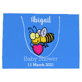 Niedliche lustige Biene mit Herz-Cartoon-Abbildung Große Geschenktüte (Rückseite)