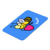 Niedliche lustige Biene mit Herz-Cartoon-Abbildung Magnet (Linke Seite)