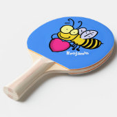 Niedliche lustige Biene mit Herz-Cartoon-Abbildung Tischtennis Schläger (Vorderseite)