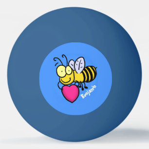 Niedliche lustige Biene mit Herz-Cartoon-Abbildung Tischtennisball