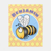 Niedliche, lustige Bienen-Cartoon-Abbildung Fleecedecke (Vorderseite)