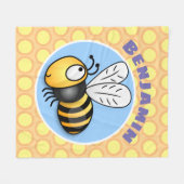 Niedliche, lustige Bienen-Cartoon-Abbildung Fleecedecke (Vorderseite (Horizontal))