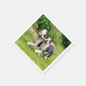 Niedliche lustige Boston Terrier Hunde spielen - Serviette (Ecke)
