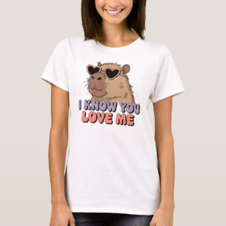 Niedliche & lustige Capybara I Know You Liebe T-Shirt