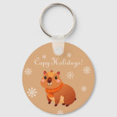 Niedliche lustige Capybara Schlüsselanhänger (Rückseite)