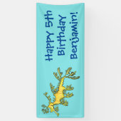 Niedliche, lustige Cartoon-Illustration eines Seed Banner (Vertikal)