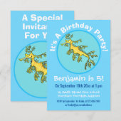 Niedliche, lustige Cartoon-Illustration eines Seed Einladung (Vorne/Hinten)