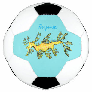 Niedliche, lustige Cartoon-Illustration eines Seed Fußball