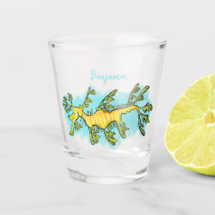 Niedliche, lustige Cartoon-Illustration eines Seed Schnapsglas
