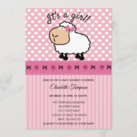 Niedliche, lustige Cartoon Schafe Rosa Babydusche