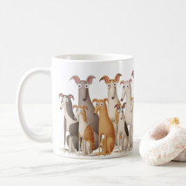 Niedliche lustige Cartoon Windhunde Hunde Liebhabe Kaffeetasse