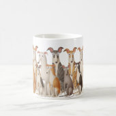 Niedliche lustige Cartoon Windhunde Hunde Liebhabe Kaffeetasse (Mittel)