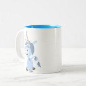Niedliche lustige Cartoonunicorn-Tasse Zweifarbige Tasse (Vorderseite Links)