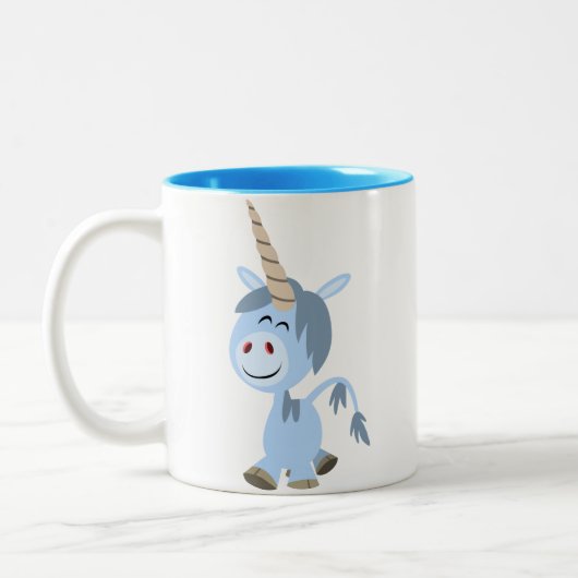 Niedliche lustige Cartoonunicorn-Tasse Zweifarbige Tasse (Links)